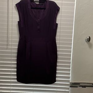 80’s Nanette Lepore Plum Cap-Sleeve Sheath Dress
